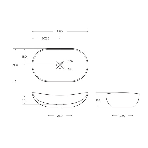 Раковина накладная BelBagno серая (BB1404-H311) Раковина накладная BelBagno серая (BB1404-H311)