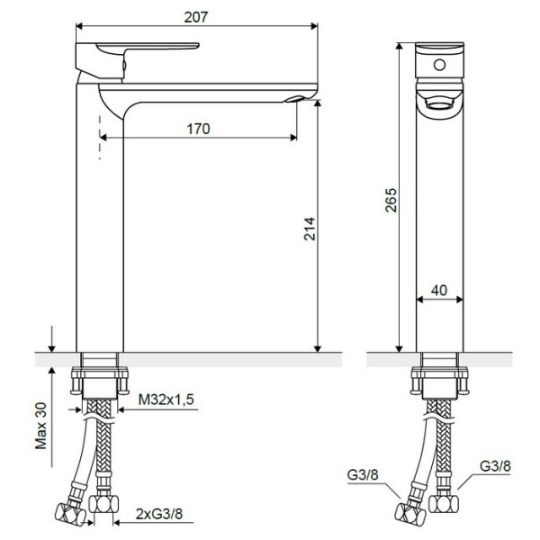 Смеситель для раковины Excellent Glad ARAC.1102CR