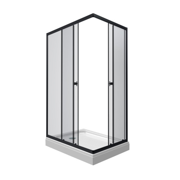 Душевое ограждение Triton Вента 80x120 стекло прозрачное, профиль черный (DK304) Душевое ограждение Triton Вента 80x120 стекло прозрачное, профиль черный (DK304)