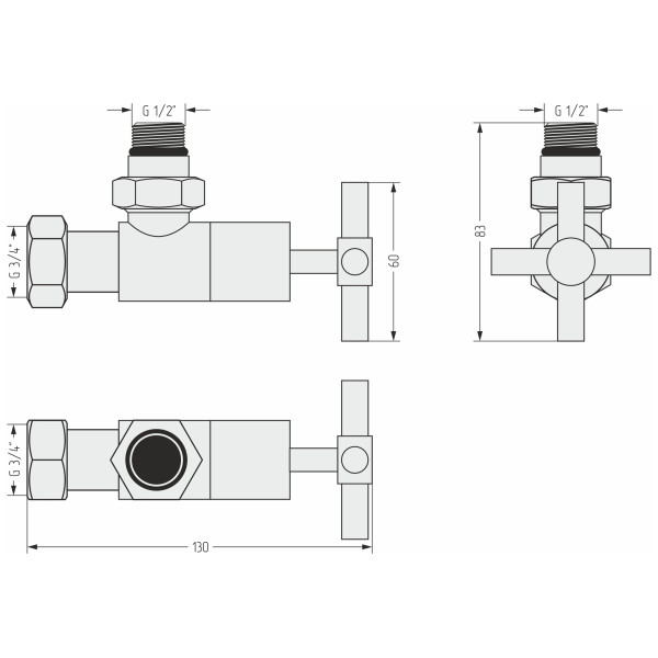 Вентиль угловой Сунержа 1/2"х3/4" НР/НГ крест матовый черный (31-1408-1234) Вентиль угловой Сунержа 1/2"х3/4" НР/НГ крест матовый черный (31-1408-1234)