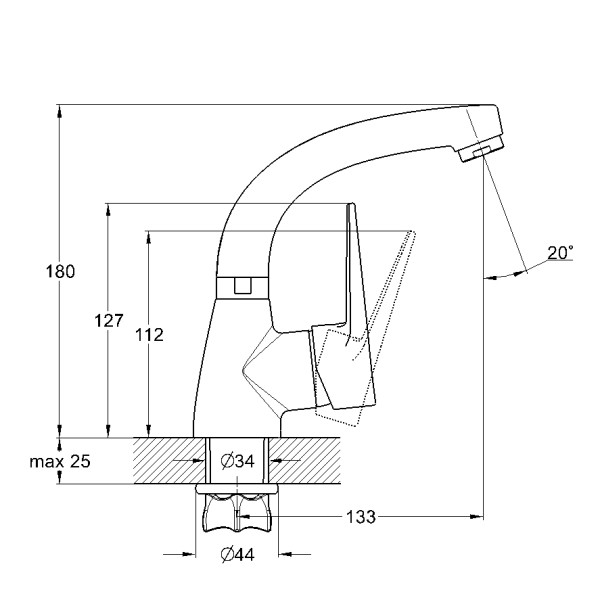 Смеситель для раковины G.lauf хром (ZOP1-A045) Смеситель для раковины G.lauf хром (ZOP1-A045)