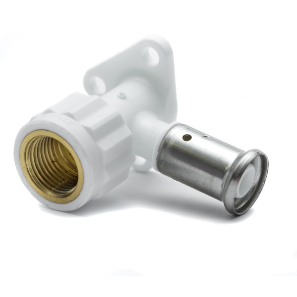 Водорозетка 16х1/2"В Henco PVDF (пресс, белая) (2PKW-1604)