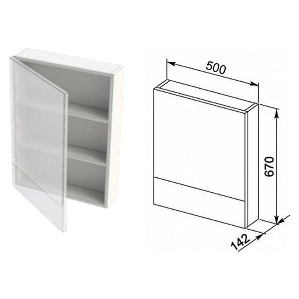 Зеркало-шкаф Aquanet Нота 50x67 белый (0017567) Зеркало-шкаф Aquanet Нота 50x67 белый (0017567)