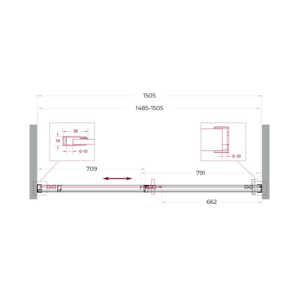 Душевая дверь BelBagno Soft Close-1 150x200 стекло прозрачное, профиль оружейная сталь матовая (SOFT_CLOSE-1-BF-1-150-C-GM)