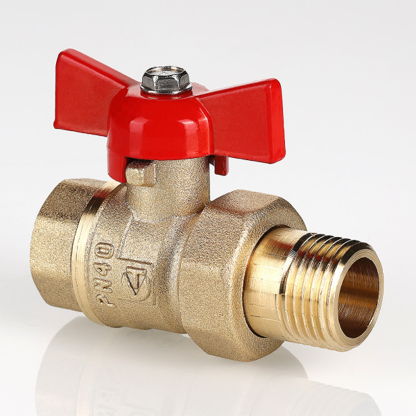 Кран 1/2" шаровый со сгоном Valtec Стандарт без покрытия (красная бабочка) VT.127.GN.04 Кран 1/2" шаровый со сгоном Valtec Стандарт без покрытия (красная бабочка) VT.127.GN.04