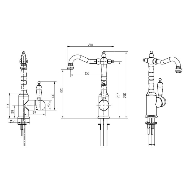 Смеситель для раковины Boheme Tradizionale Cromo хром (262) Смеситель для раковины Boheme Tradizionale Cromo хром (262)