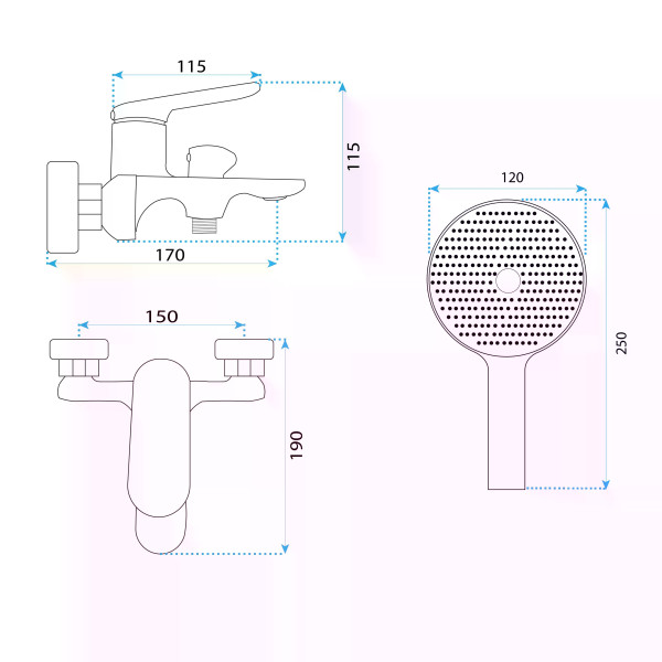 Смеситель для раковины Rea Marco с душевым комплектом золото матовое (REA-B5942) Смеситель для раковины Rea Marco с душевым комплектом золото матовое (REA-B5942)