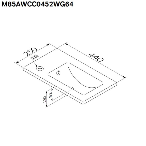 Раковина мебельная AM.PM X-Joy 45x25 белый глянец (M85AWCC0452WG64)