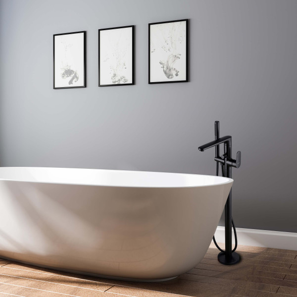 Смеситель напольный Aquatek Ника черный матовый (AQ1845MB)