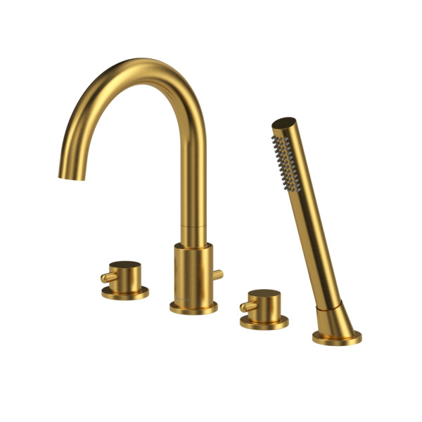 Смеситель на борт ванны на 4 отверстия Whitecross Y брашированное золото (Y1232GLB)