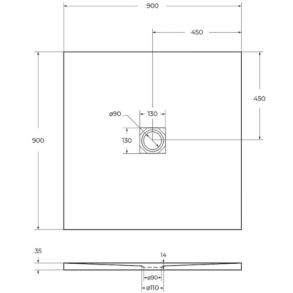 Душевой поддон BelBagno Uno 90x90x3,5 черный матовый (TRAY-MR-UNO-A-90-3,5-NERO-CR)