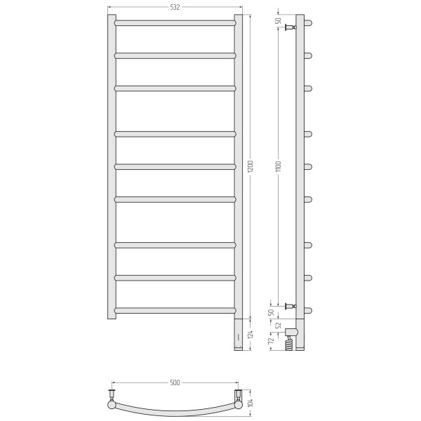 Полотенцесушитель электрический Сунержа Галант 3.0 1200x500 провод справа матовый чёрный (31-5801-1250) Полотенцесушитель электрический Сунержа Галант 3.0 1200x500 провод справа матовый чёрный (31-5801-1250)