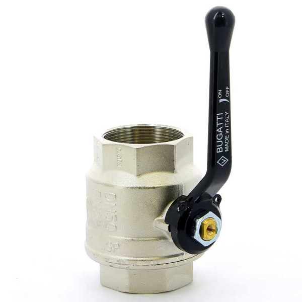 Кран Bugatti 2" ВВ шаровый Oregon 300 (черная ручка) (03000193)
