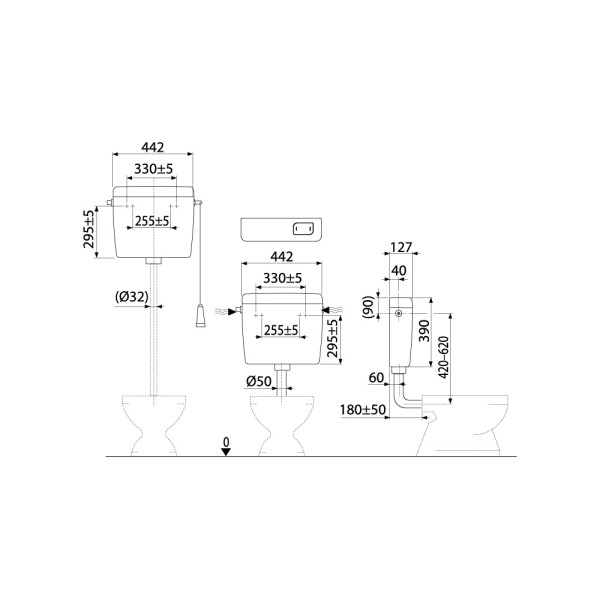 Бачок для унитаза Alcaplast ALCA UNI Старт/Стоп (A94-1/2") Бачок для унитаза Alcaplast ALCA UNI Старт/Стоп (A94-1/2")