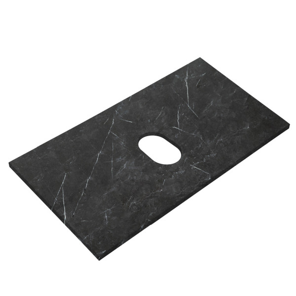 Столешница Cezares 80x46 Marmo Nero Opaco без отверстия под смеситель (KEP-80-MNO-W0)