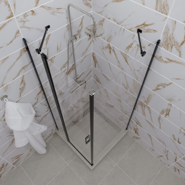 Душевой уголок Triton Йота 90x90 стекло прозрачное, профиль черный (DK282)