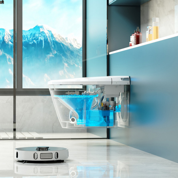 Комплект Abber подвесной электронный унитаз-биде Bequem AC1119S с инсталляцией AC0101P2 (AC1119S-AC0101P2)