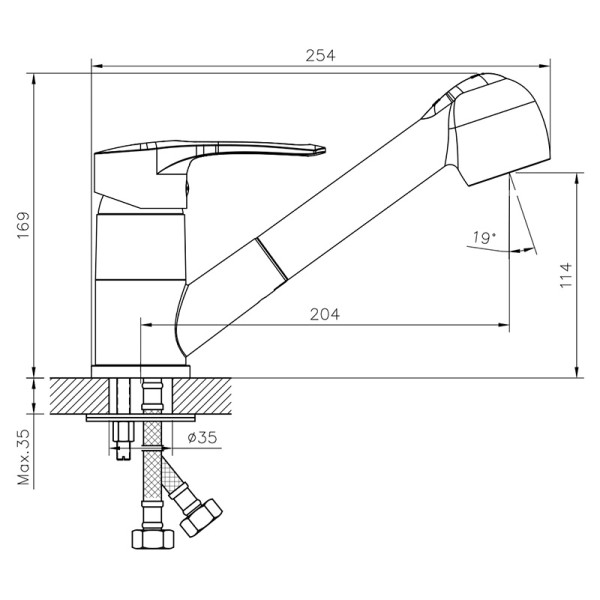 Смеситель для кухни Decoroom DR70 хром (DR70023)