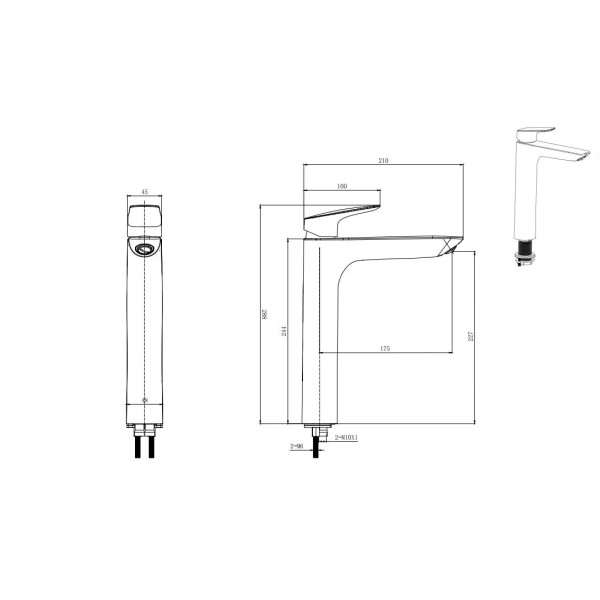 Смеситель для раковины Aquatek Вега оружейная сталь (AQ1004BGM) Смеситель для раковины Aquatek Вега оружейная сталь (AQ1004BGM)