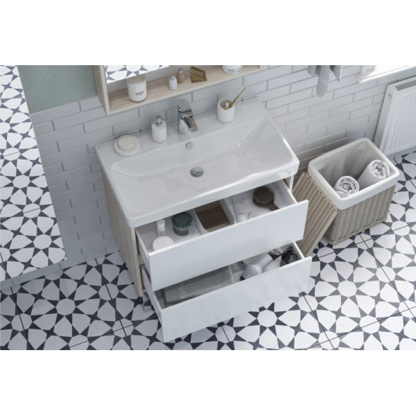 Тумба подвесная Aquaton Сканди 768x427x591 белый, дуб верона (1.A283.0.01S.DB2.0)