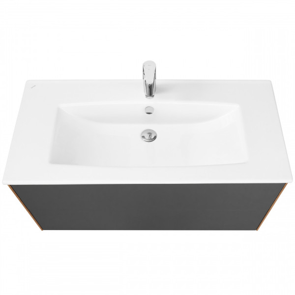 Тумба подвесная Aquaton Сохо 980x455x476 дуб веллингтон, черный софт (1.A258.2.01A.JA0.0)