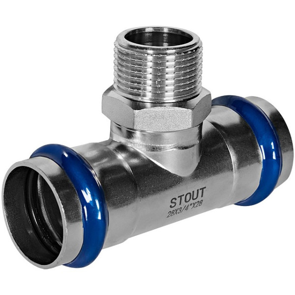 Тройник переходной 28х3/4"Нх28 Stout SSS-2016 ВПр-НР (нерж.ст., пресс) SSS-2016-002834 Тройник переходной 28х3/4"Нх28 Stout SSS-2016 ВПр-НР (нерж.ст., пресс) SSS-2016-002834