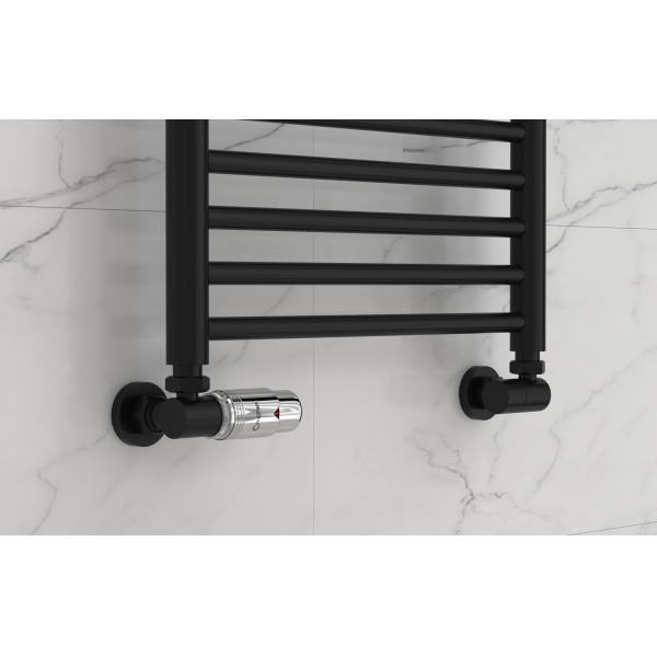 Терморегулятор автоматический Сунержа 1/2"х3/4" НР/НГ 3D левый, набор, матовый черный - хром (31-1421-6203)