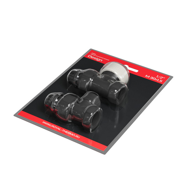 Комплект термостатический прямой 1/2" Royal Thermo Design М30х1,5 (Черный) (RATVDP11212BL) Комплект термостатический прямой 1/2" Royal Thermo Design М30х1,5 (Черный) (RATVDP11212BL)