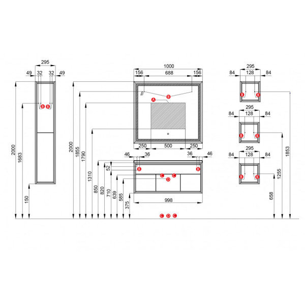 Зеркало Aquaton Уэльс 900x29x1000 белый (1.A208.0.02W.A01.0)