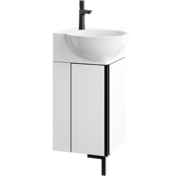 Тумба напольная Aqwella Porto 365x365x840 белый/черный (POR0104WB)