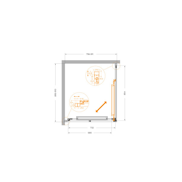 Душевой уголок Cezares Lux 80x90x195 стекло прозрачное, профиль хром (LUX-AH-FS-1-80/90-C-CR) Душевой уголок Cezares Lux 80x90x195 стекло прозрачное, профиль хром (LUX-AH-FS-1-80/90-C-CR)