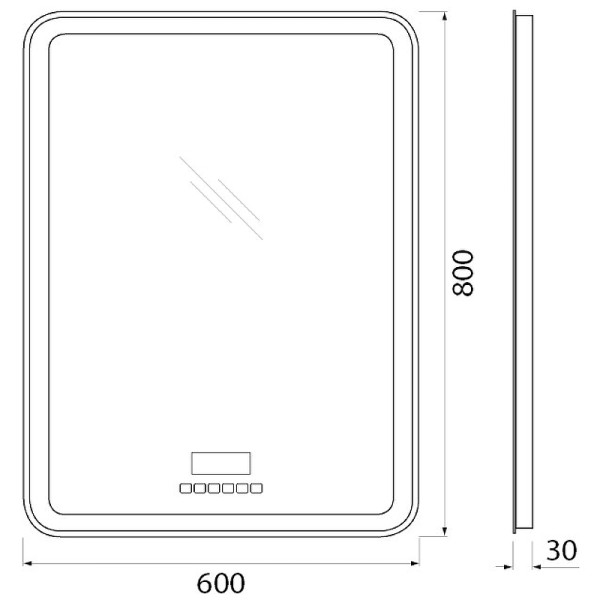 Зеркало с подсветкой BelBagno SPC-MAR 60x80 (SPC-MAR-600-800-LED-TCH-RAD)