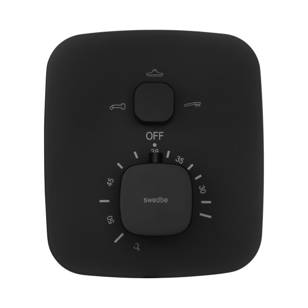 Душевая система Swedbe Hermes с термостатическим смесителем для ванны черный (9093B)