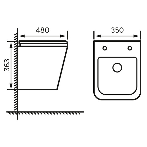Унитаз подвесной Hugo безободковый с сиденьем микролифт 480x350x363 (AZ-3103) Унитаз подвесной Hugo безободковый с сиденьем микролифт 480x350x363 (AZ-3103)