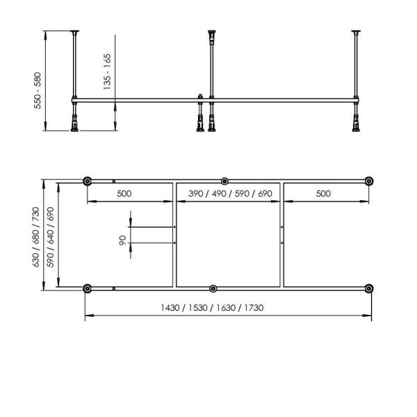 Каркас для ванны AM.PM Above 170х70 (W9XA-170-070W-R)
