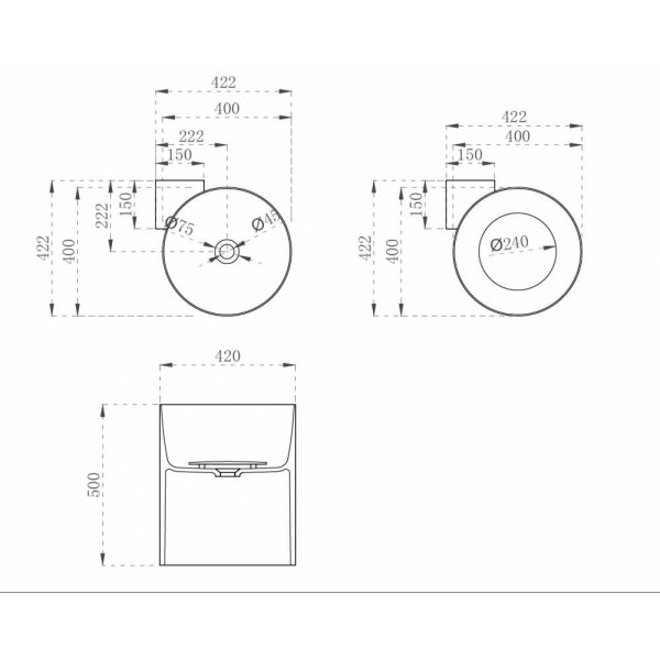 Раковина подвесная Abber Kristall коричневая (AT2705Opal)
