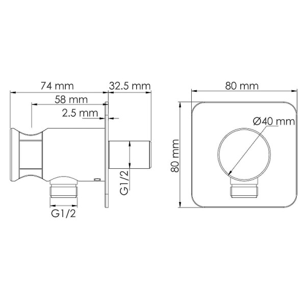 Подключение для шланга WasserKRAFT золотой (A285)