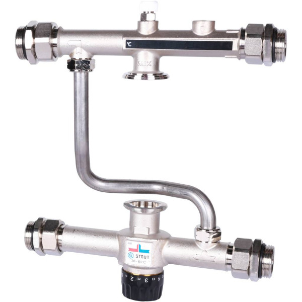 Насосно-смесительный узел с термостатическим клапаном Stout без насоса (SDG-0120-007000)