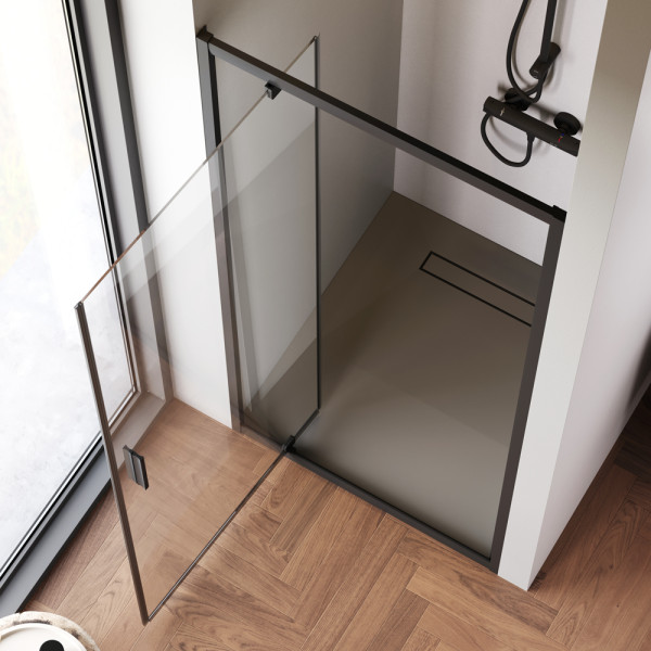 Душевая дверь AM.PM Gem 90x195 стекло прозрачное, профиль черный матовый (W90G-90-1P-BT)