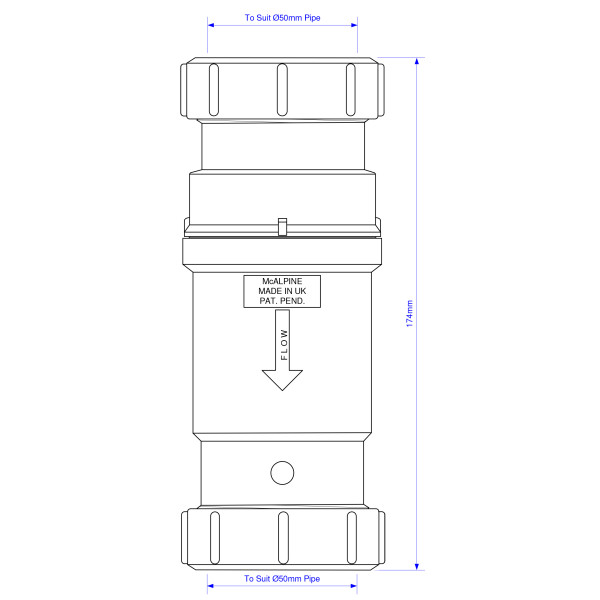 Сифон McAlpine 50 с сухим клапаном компрессионный вход (MRNRV50C)