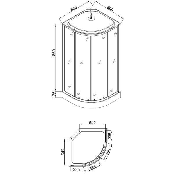 Душевая кабина Loranto 80x80x215 стекло матовое, профиль хром, белый кирпичный узор (CS-6680-13FW 80)