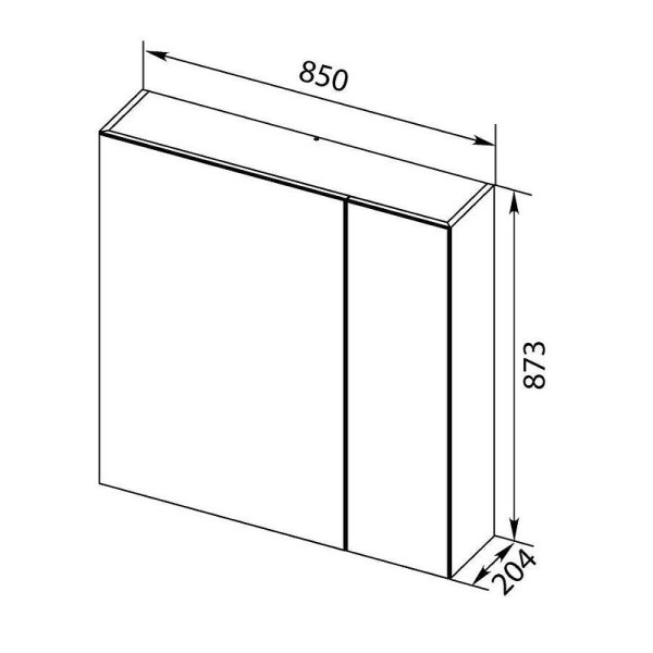 Зеркало-шкаф Aquanet Нью-Йорк 85x87,3 орех (00203954)