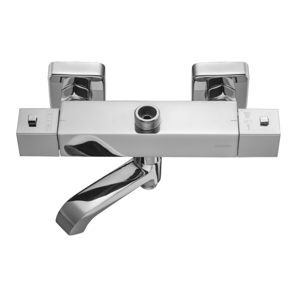 Смеситель для ванны и душа Swedbe Hermes термостат, с повортн.изливом и верхним подключением хром (9043)