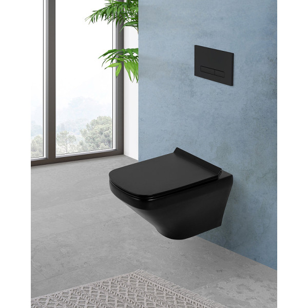 Унитаз подвесной BelBagno Sela безободковый (BB3201CHR-MB/BB3201SC-MB)