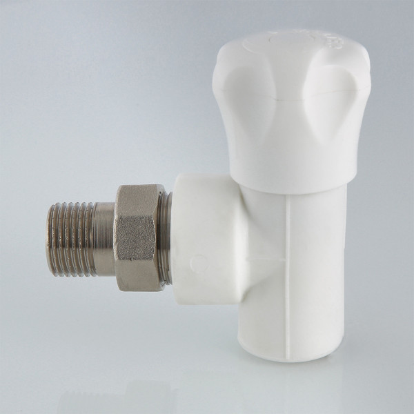 Клапан PP-R со сгоном угловой 25x3/4"Н Valtec (белый) VTp.718.V.02505 Клапан PP-R со сгоном угловой 25x3/4"Н Valtec (белый) VTp.718.V.02505