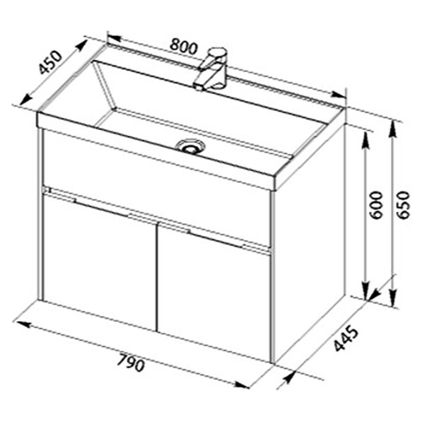 Тумба подвесная Aquanet Латина 80 белый (00179638)