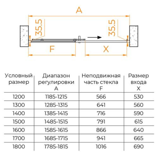 Душевая дверь RGW PA-017-B 93x195 стекло прозрачное, профиль черный (350801716-14)