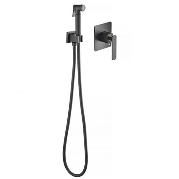Смеситель с гигиеническим душем Timo Torne черный, встраиваемый (4389/03SM)