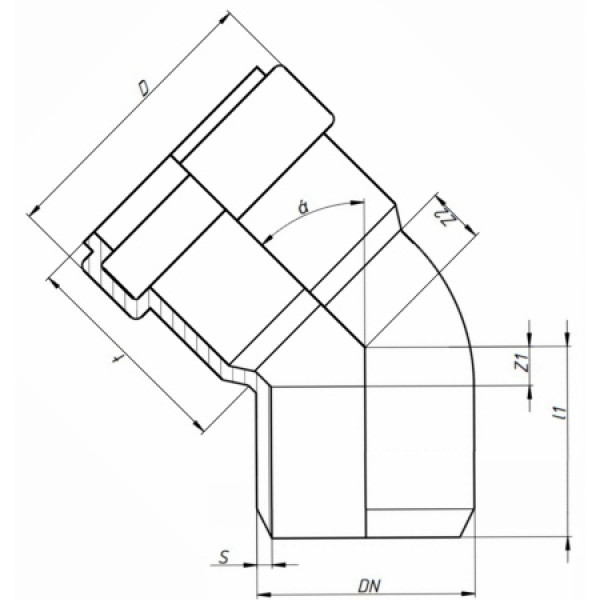 Отвод SKB 58х15 Ostendorf Skolan Safe PP-MD (332100)
