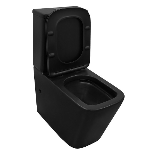 Унитаз-компакт Black King безободковый с сиденьем микролифт (AZ-8303D)